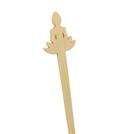 Agitatore per Bere in Bambù “Bouddha 1” 14 cm (50 Pezzi)