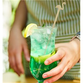 Agitatore per Bere in Bambù Fenicottero Rosa 18cm (600 Pezzi)