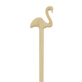 Agitatore per Bere in Bambù Fenicottero Rosa 14cm (600 Pezzi)