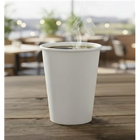 Bicchiere di Carta 9Oz/280ml Bianco Ø8,0cm (1000 Pezzi)