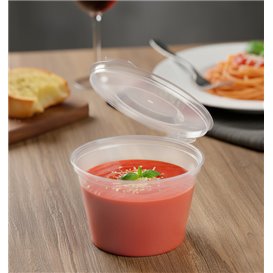 Contenitore per Salse con Coperchio Cerniera in Plastica PP 120ml (1.000 Pezzi)