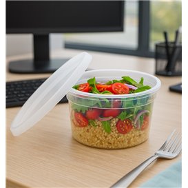 Contenitore in Plastica PP con Coperchio Trasparente “Deli Range” 480ml (240 Pezzi)