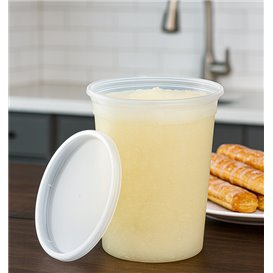 Contenitore in Plastica PP con Coperchio Trasparente “Deli Range” 960ml (240 Pezzi)