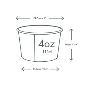 Coppetta di Cartone per Gelato 4Oz/114ml (1.000 Pezzi)