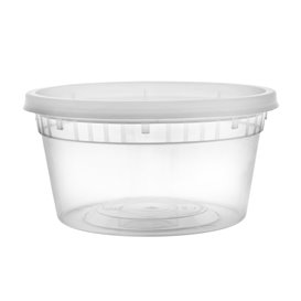 Contenitore in Plastica PP con Coperchio Trasparente “Deli Range” 370ml (40 Pezzi)