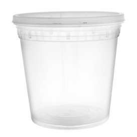 Contenitore in Plastica PP con Coperchio Trasparente “Deli Range” 710ml (40 Pezzi)