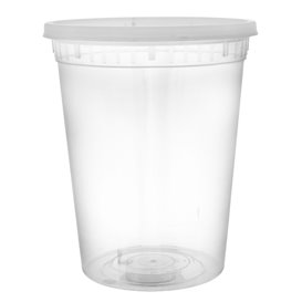 Contenitore in Plastica PP con Coperchio Trasparente “Deli Range” 920ml (240 Pezzi)