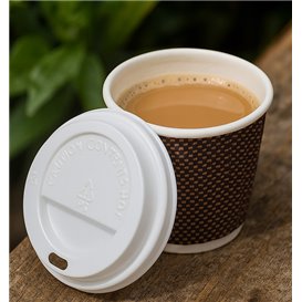 Coperchio con Foro per Bicchiere Bianca Ø6,2cm (50 Pezzi)