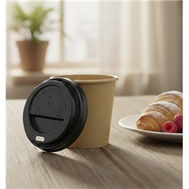 Coperchio con Foro per Bicchiere 4Oz Bianca Ø6,2cm (50 Pezzi)