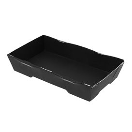 Vassoio per Sushi in Cartone Nero 12x6,2cm (600 Pezzi)