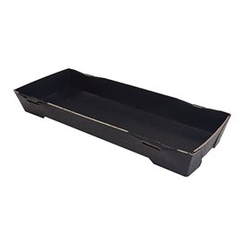 Vassoio per Sushi in Cartone Nero 22x9cm (600 Pezzi)