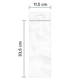Sacchetto in PE Chiusura Zip e Foro Europeo 11,5x33,5cm G200 (100 Pezzi)