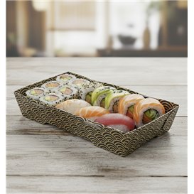 Vassoio per Sushi in Cartone ''Waves'' 12 x 6,2 cm (600 Pezzi)