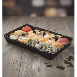 Contenitore per Sushi Cartone Nero 18,5x12,5cm (400 Pezzi)