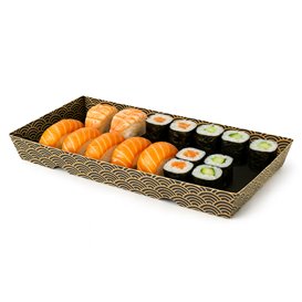 Contenitore per Sushi Cartone ''Waves'' 21,5x13,5cm (400 Pezzi)