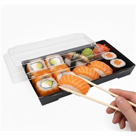 Coperchio Imballaggi Sushi rPET 21,5x13,5cm (400 Pezzi)