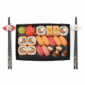 Contenitore per Sushi Cartone Nero 26x19cm (200 Pezzi)