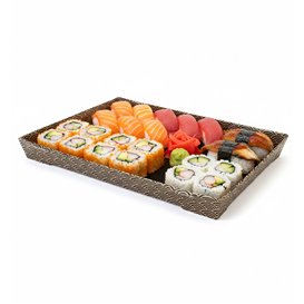 Contenitore per Sushi Cartone ''Waves'' 26x19cm (200 Pezzi)