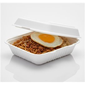 Contenitori Canna da Zucchero Bianco 20x16x7cm (250 Pezzi)