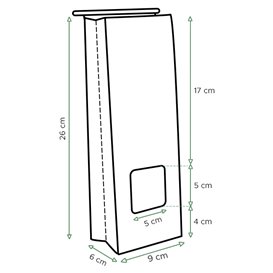 Sacchetto SOS Bianco con chiusura e finestra 9+6x26 cm (50 Pezzi)
