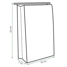 Sacchetto in Carta SOS e Finestra Espositiva BOPP con Chiusura 15+7x23cm (50 Pezzi)