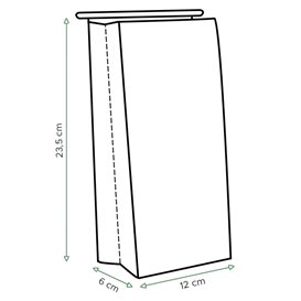 Sacchetto in Carta SOS e Finestra Espositiva BOPP con Chiusura 12+6x23,5cm (1000 Pezzi)