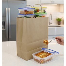 Buste Shopper in Carta Marrone 115g/m² 22+10x27cm (250 Pezzi)