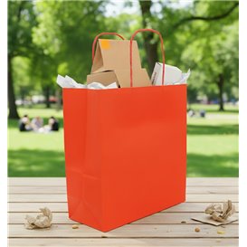 Buste Shopper in Carta Rosso 90g/m² 22+10x27cm (25 Pezzi)