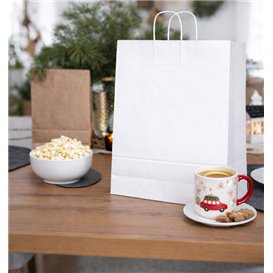 Buste Shopper in Carta Bianca 110g/m² 42+16x49cm (250 Pezzi)