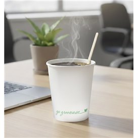 Bicchiere di Cartone "Go Green" Bianco 8Oz/240ml Ø8,0cm (1.000 Pezzi)