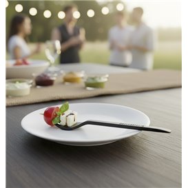 Mini forchetta Plastica Degustazione Nero 100 mm (1000 Pezzi)