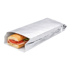 Sacchetto in Carta per Baguette Antigrasso Alluminio 26+5x10,3cm (200 Pezzi)