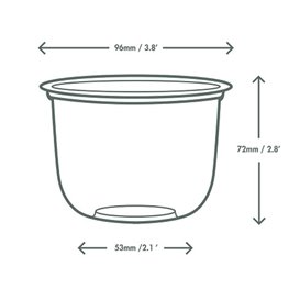 Ciotola Compostabile PLA Transparente 360 ml Ø9,6 cm (1000 Pezzi)