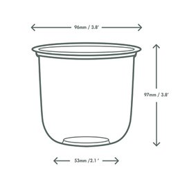 Ciotola Compostabile PLA Transparente 500 ml Ø9,6 cm (50 Pezzi)
