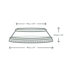 Coperchio Cupola piatta per vaschetta Compostabile PLA Transparente Ø9,6 cm (1000 Pezzi)