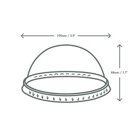 Coperchio Cupola per vaschetta Compostabile PLA Transparente Ø9,6 cm (100 Pezzi)