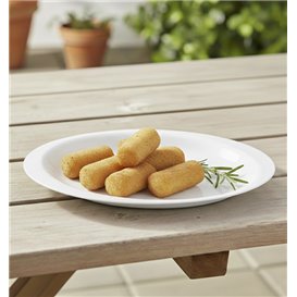 Piatto rigido Riutilizzabile in PP Piano Bianco "Cocktail" 18,5 cm (50 Pezzi)