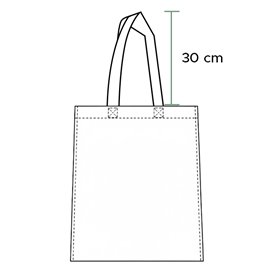 Sacchetto TNT Manico Lungo Rosso 38x42cm (25 Pezzi)