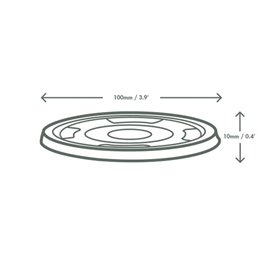 Coperchio per Ciotola Compostabile in PLA "Bella pot" Trasparente Ø9,6cm (50 Pezzi)