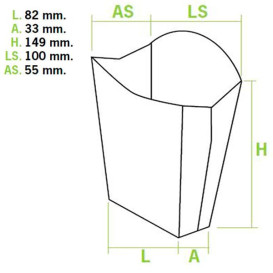 Scatola Kraft per Fritte Grande 8,2x3,3x14,9cm (400 Pezzi)
