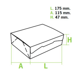 Scatola di Carta Pasticcerie 17,5x11,5x4,7cm 250g Bianco (360 Pezzi)