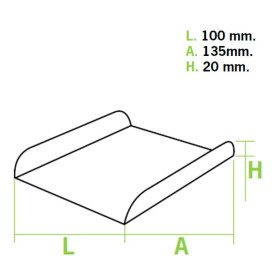 Vassoio di Carta Bianco per Gaufres 13,5x10cm (1500 Pezzi)